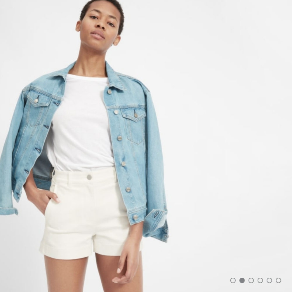 Everlane white cotton twill shorts